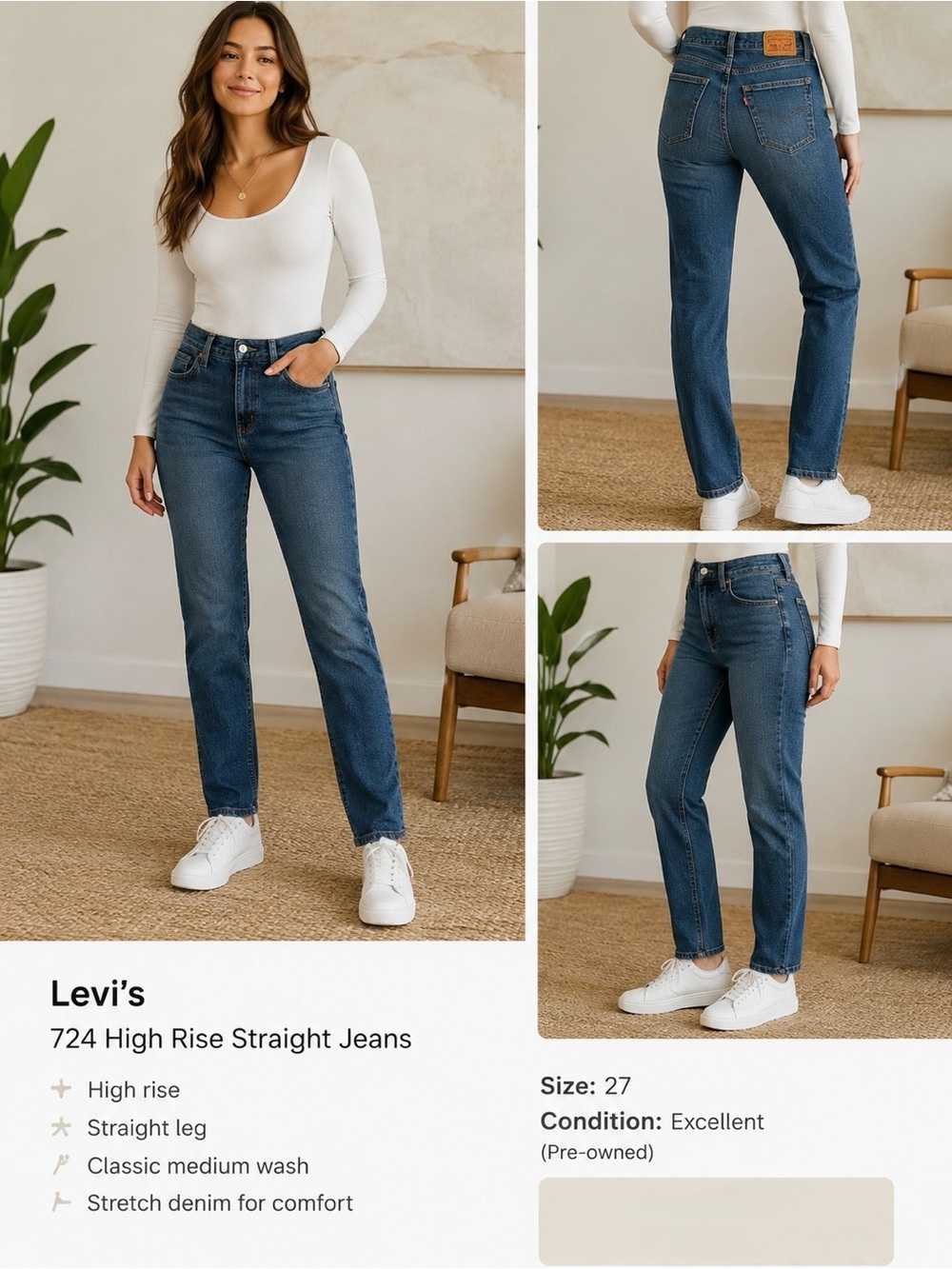 Levi's Indigo Blue Slim Straight Jeans